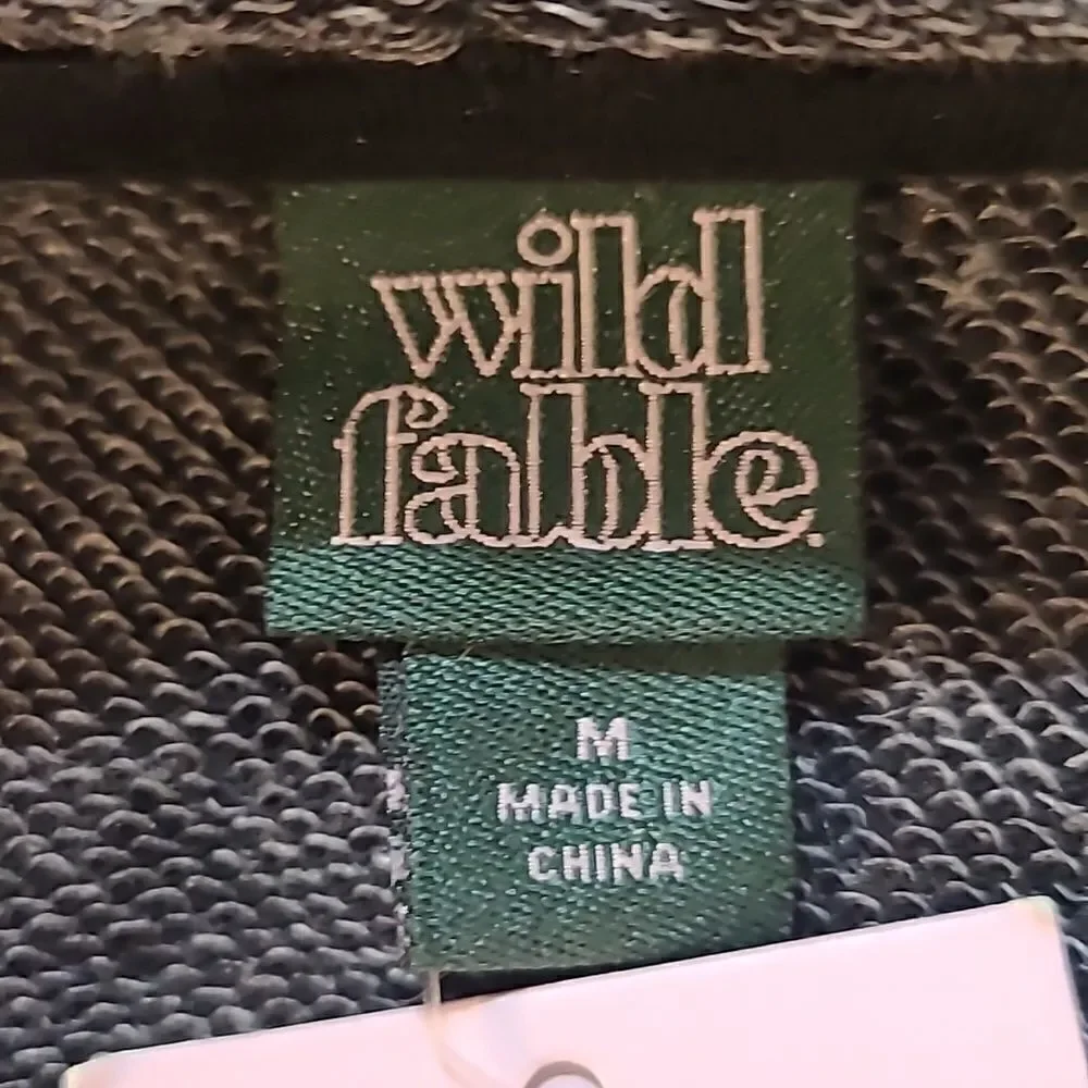 Wild Fable Seamed Hoodie Longsleeve T-Shirt, Distressed Black, Size Medium, NWT - Picture 8 of 12